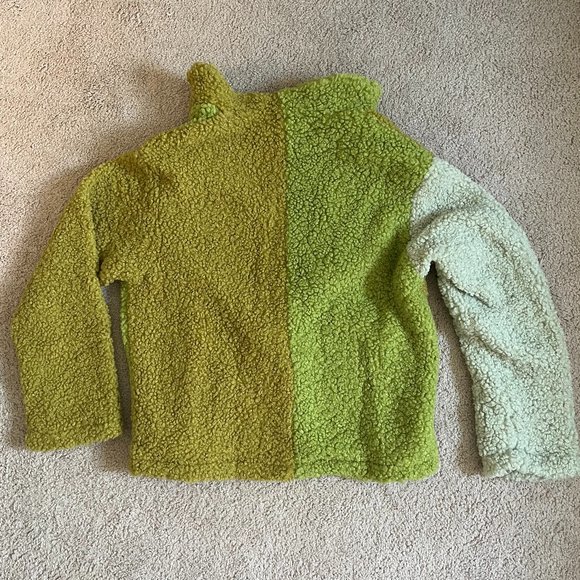 NEW //Cider "On My Turf" Colorblock Teddy Coat\\ Fancy Closures with Slouchy Fit - Picture 4 of 16